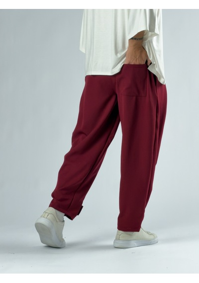 Cocopelli Paça Cırt Detaylı Bordo Erkek Baggy Pantolon Coc3351
