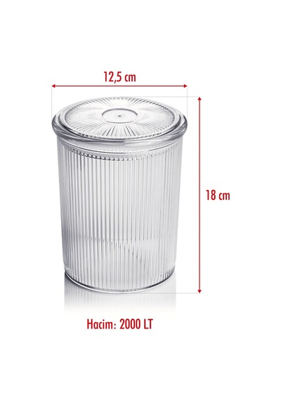 9'lu Barok Yuvarlak Büyük Kavanoz Seti & Saklama Kabı & Erzak Kabı 9 2000 Ml Çok Renkli