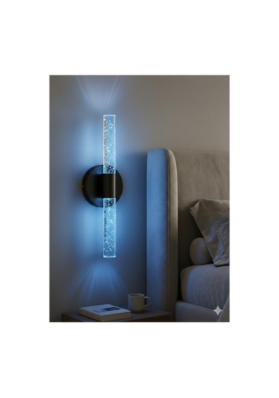 Bubbleflux Large 51 Cm Modern Tasarım Led Aplik - Duvar Lambası - Siyah - Elektrikli - Rgb Kumandalı Siyah Rgb Elektrikli Kumandalı