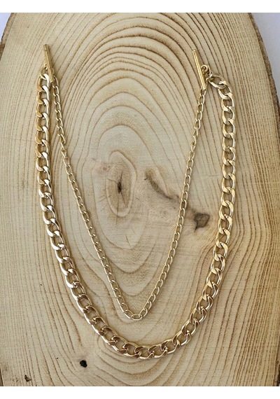 Unisex Gold Rengi Gömlek Yaka Zinciri İğnesi Aksesuarı Pytkgmlznc