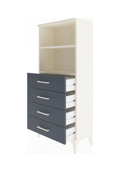 Arges Dolap 2 Raflı 4 Çekmeceli 60x30x134 Aytaşı-antrasit Aytaşı