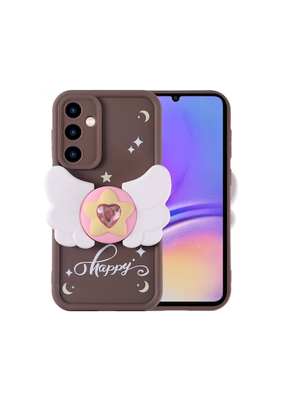 Zore Galaxy Uyumlu A05s Kılıf Kamera Korumalı Figür Tasarımlı Kapya Kapak-koyu Kahve Koyu Kahve