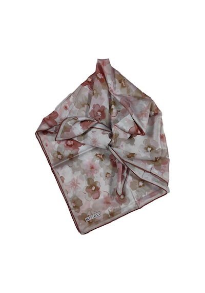 Mim Eşarp Mısırlı Eşarpları Silky Cocoon Trend Polyester Twill Sport Eşarp Krem - Gül Kurusu