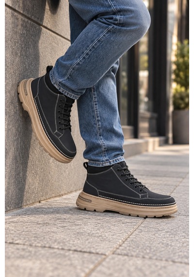 In Step Canda Erkek Lacivert Nubuk Bağcıklı Casual Bot / Günlük Ayakkabı