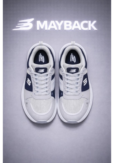 Mayback Erkek Günlük Ortopedik Sneaker Spor Ayakkabı Gri - Lacivert
