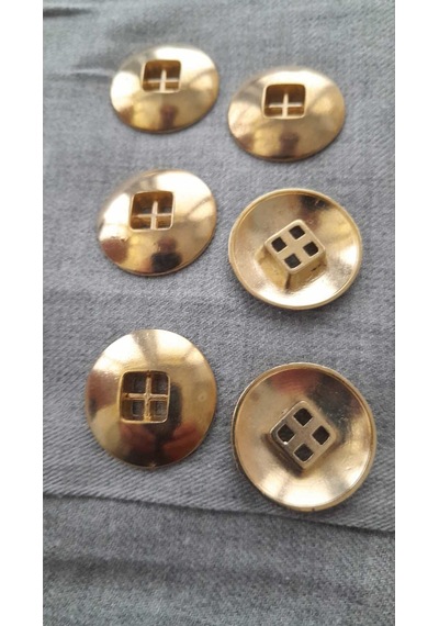 Gold Kaplama Metal Düğme 27 Mm 6 Adet