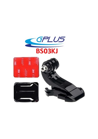 Gplus Bs03kj 3 Parça Oval Zemin Kavisli Yüzey J-hook Aksiyon Kamera 3m Yapışkan Motor Kask Bağlantı Seti Siyah