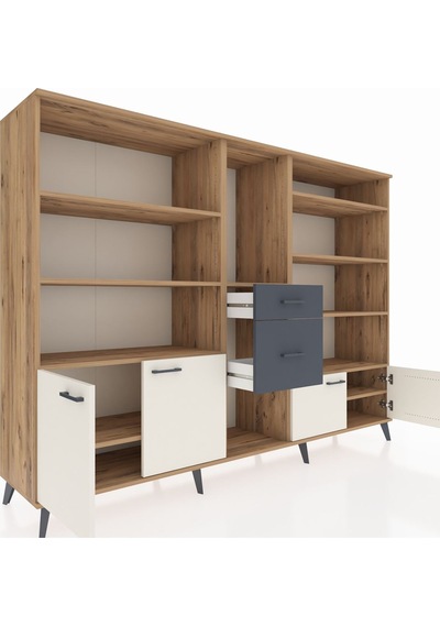 Hyperion Dolap 10 Raflı 2 Çekmeceli 4 Kapaklı 220x44x163 Çam-ayta Çam-aytaşı/antrasit Hyperion Dolap 10 Raflı 2 Çekmeceli 4 Kapaklı 220x44x163 Çam-ayta Çam-aytaşı/antrasit