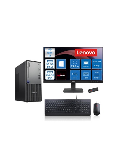Lenovo ThinkCentre Neo 50T Gen 6 13BD007UTR2427H31 Ultra 5 225 96 GB 256 GB SSD RX550 23.8" W11H Masaüstü Bilgisayar + USB Bellek