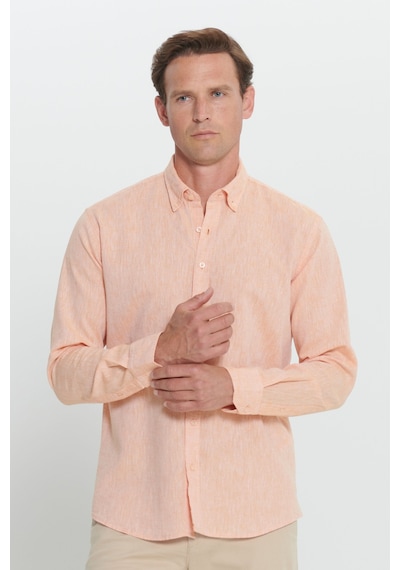AC&Co / Altınyıldız Classics Erkek Turuncu Comfort Fit Rahat Kesim Düğmeli Yaka Keten Gömlek Turuncu AC&Co / Altınyıldız Classics Erkek Turuncu Comfort Fit Rahat Kesim Düğmeli Yaka Keten Gömlek Turuncu