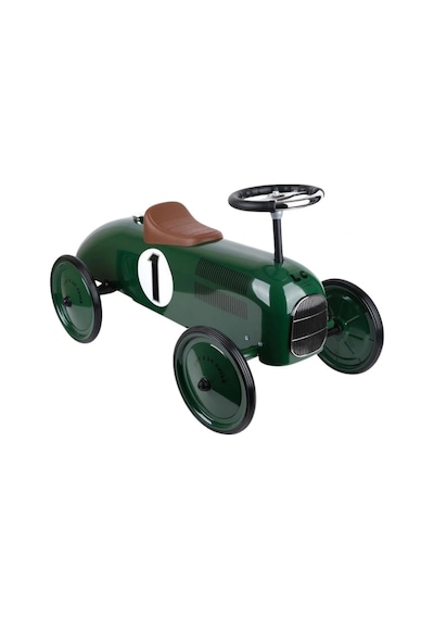 Vintage Klasik Metal Pedal Araba Yesil Sessiz Tekerlekli Cocuk Oyuncak Yarıs Aracıdır Çok Renkli