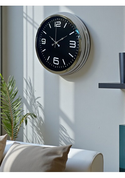 Elegance 40 Cm Metal Büyük Rakamlı Modern Tasarım Krom