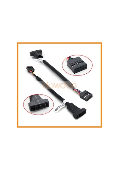19 Pin Usb 3.0 Erkek 9 Pin Usb 2.0 Dişi Dönüştürücü Kablosu