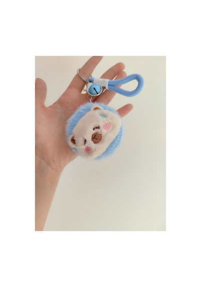 Peluş Çift Taraflı Şık Ayna Mavi Mavi