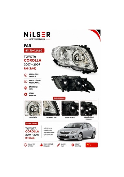 Ns Toyota Corolla Far Sağ 2007-2009