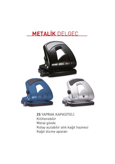 Gıpta Delgeç Metalik Mavi 25 Sayfa Kapasiteli F0250 Serisi
