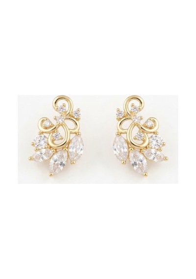 Xuping 14k Gold Rengi Kuyumcu İsçiligi Modern Tasarim Tas Detay Kararmaz Kadin Halka Küpe Ekru - 926433105 Ekru