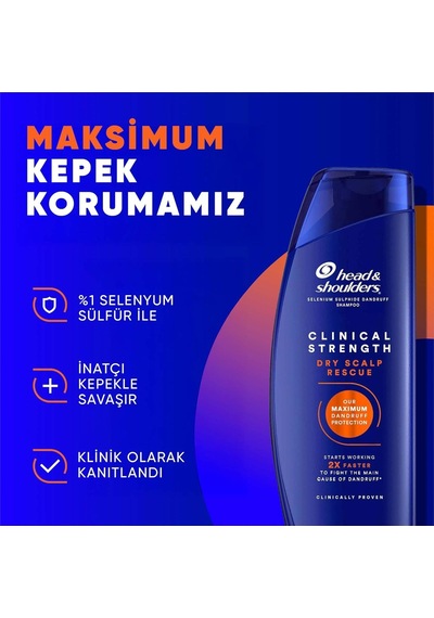 Head &amp Shoulders Clinical Strength Dry Scalp Rescue Kuru Saç Derisine Özel Şampuan 400 Ml Diğer