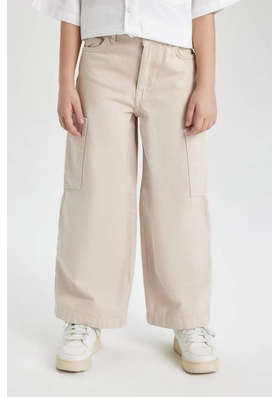 Defacto C0451a8 Ss Wide Leg Kargo Geniş Paça Jean Pantolon C0451A8-R6164 Bej