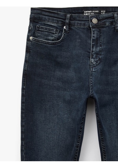 Koton Skinny Fit İndigo Erkek Jean Pantolon 7wam40090nd