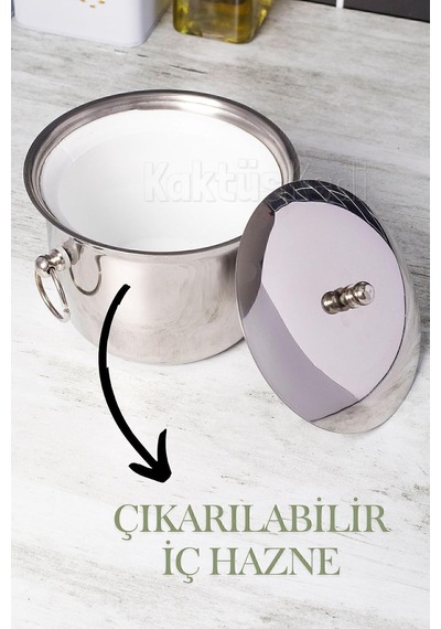 Termoslu Paslanmaz Çelik Buz Kovası 500 Ml Gümüş, 7480000717465 Altın - Siyah
