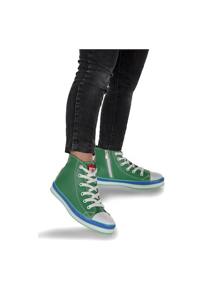 Kiko Kids Pant Günlük Bağcıklı Fermuarlı Erkek Bebek Spor Ayakkabı Yeşil Yeşil