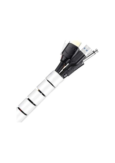 Beyaz Spiral Boru Kablo Kanalı, 1 Mt X 22 Mm, Düzenleyici Ve Toplayıcı