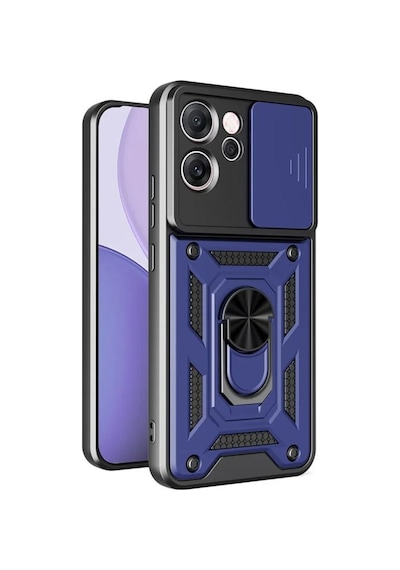 Adige Oppo Reno 14f Kılıf Pars Standlı Yüzüklü Lacivert