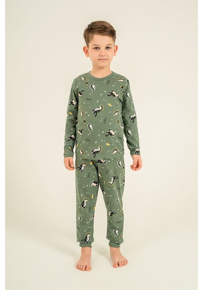 Rolypoly Erkek Çocuk Space Yeşil Uzun Kol Pijama Takım Rp3888-c-v1 Rp3888-c-v1