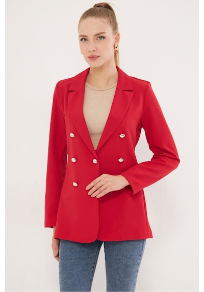 Armonika Kadın Kırmızı Düğmeli Ceket Arm-20k001151