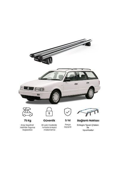 Pençe Volkswagen Passat 1990-1996 Uyumlu Gri Ara Atkı 109cm Port Bagaj Tavan Barı