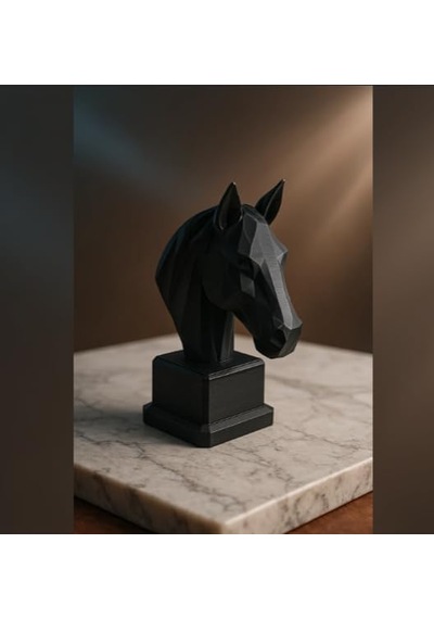 Modern Low-poly At Başı Heykeli Dekoratif 3d Geometrik Tasarım, Ev & Ofis İçin Şık Sanat Objeleri - Low-poly Diğer