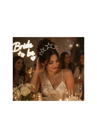 7 Yıldızlı Kristal Taç Gümüş Kaplama Bride Gelin Doğum Günü Saç Aksesuarı