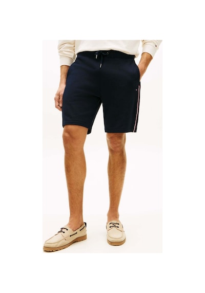 Tommy Hilfiger Global Strıpe Sweatshort - Regular Fit Şerit Detaylı Siyah Eşofman Şort Çok Renkli Tommy Hilfiger Global Strıpe Sweatshort - Regular Fit Şerit Detaylı Siyah Eşofman Şort Çok Renkli