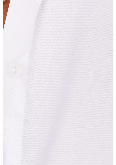 Tudors Kadın Slim Fit Dar Kesim Vucüda Oturan Uzun Kollu Gizli Düğme Detaylı Beyaz Basic Gömlek-35320 Beyaz