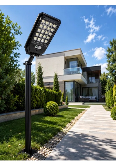 Solar Led Bahçe Lambası Hareket Sensörlü Uzaktan Kumandalı Dış Mekan Aydınlatma .