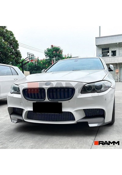 Bmw F10 F11 M5 Stil Ön Tampon Flap Seti - Parlak Karbon