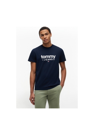 Tommy Hilfiger Tjm Slım Graphıc Tee Ext Erkek Mavi T-shirt - Dm0dm23376