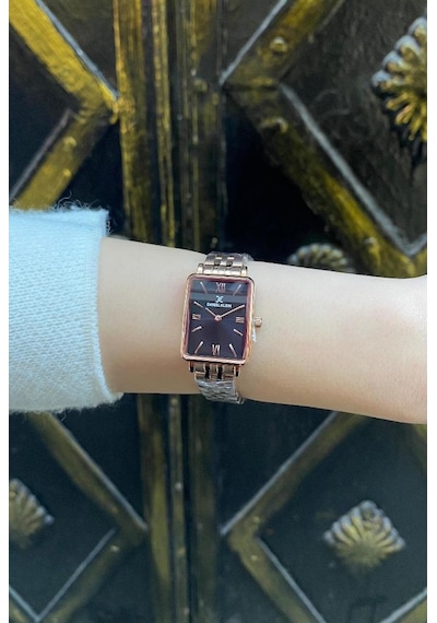 Daniel Klein Dke.1.10750-9 Dikdörtgen Kasa Romen Rakamlı Minimal Tasarım Kadın Kol Saati Rose Gold