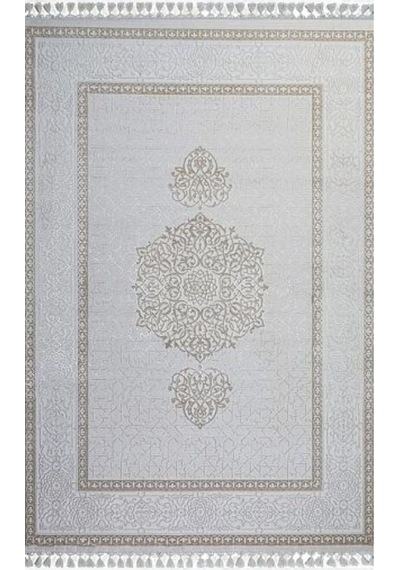 Gabardin Halı Miranda Serisi 4017 Akrilik Halı Salon Oturma Odası Halısı Krem