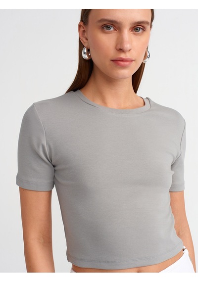 Dilvin Crop T-shirt Gri