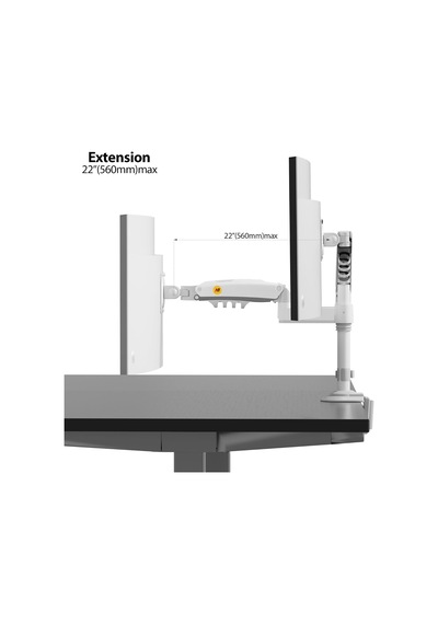 Lexroo North Bayou Nb H180 17-27" Çift Kol 2-9 Kg Amortisörlü Monitör Standı Beyaz
