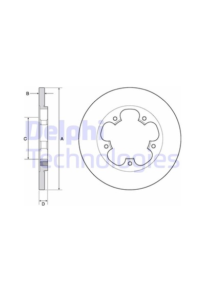 Delphi Arka Fren Diski Transit V363 2014 Ve Sonrası Tek Teker A.ceker Duz 308mm 5 Bıjon Delphı Bg4681c Bk312a315ab-kk312a315aa-1815599
