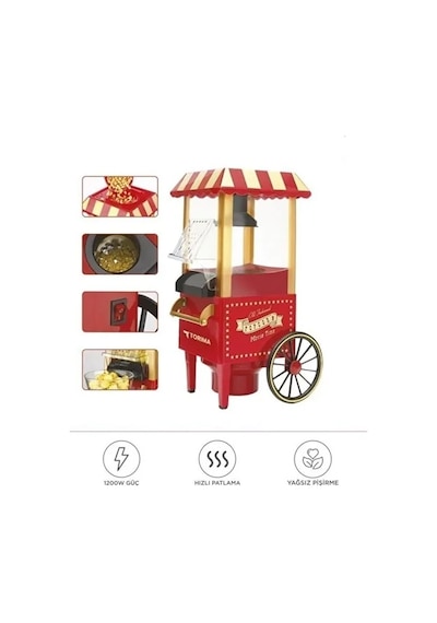 Ers Yağsız Mısır Patlatma Popcorn Makinesi Kırmızı