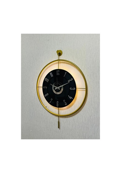 Pey Aksesuar Metal Camlı Duvar Saati 60x80 Cm Büyük Boy Işıklı Gerçek Cam Gold-füme-siyah-gümüş M61-gold-füme-siyah-gümüş
