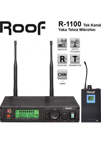 Roof R 1100 Yaka Uhf Tipi Telsiz Yaka Mikrofon Seti