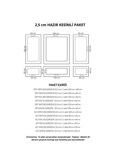 Diecor Boyanabilir Dekoratif Özel Hazır Kesim 2.5 Cm Duvar Çıtası Turkuaz 2,5 Cm Model:xa268