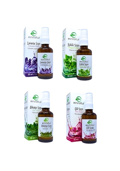 Einnatur 4'lü Hidrolat Lavanta Suyu Gül Suyu Kekik Suyu Adaçayı Suyu %100 Saf Spreyli Bitkisel Su 50 ML