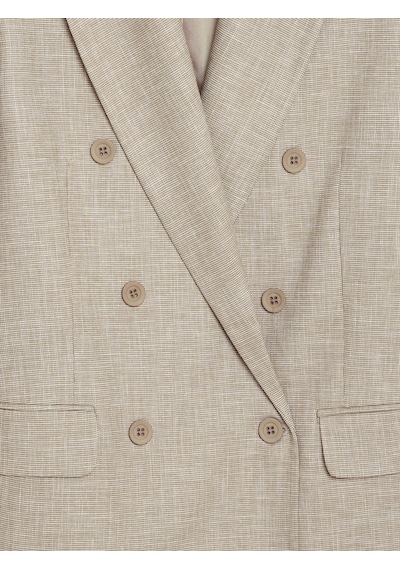 DİLVİN 60811 Keten Karışımlı Blazer Ceket-bej