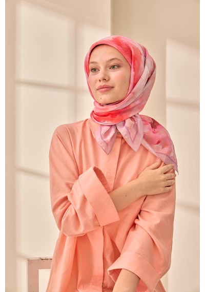 Silk Home Olinda İpek Eşarp 47004-22 Lila, Bordo, Kırmızı, Pembe